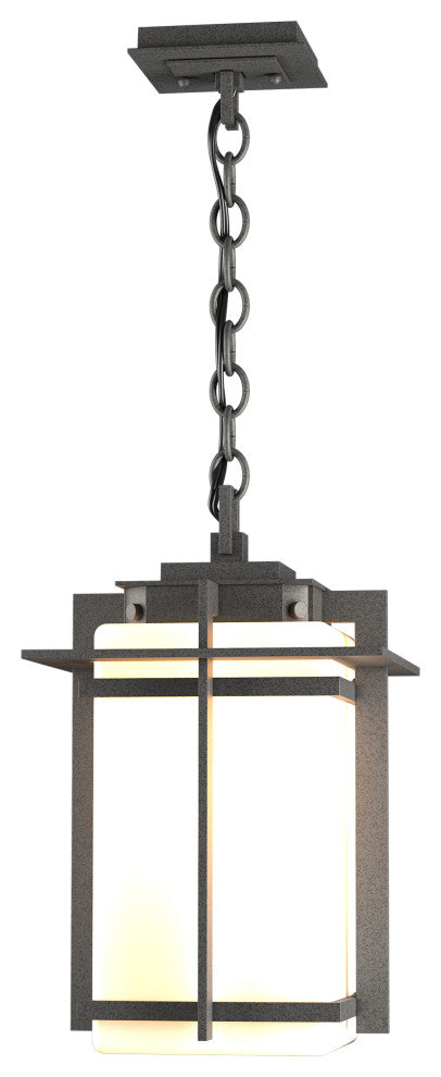 Tourou Large Outdoor Ceiling Fixture, Coastal Natural Iron Finish, Opal Glass
