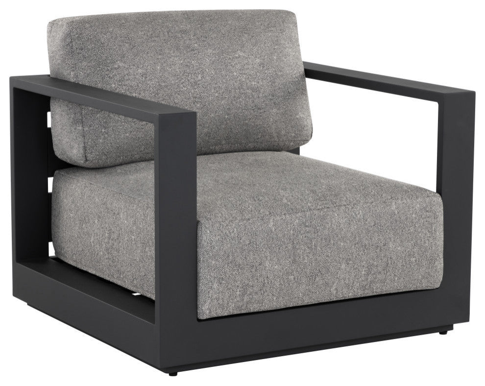 Tavira Armchair, Charcoal, Lanikai Salt And Pepper