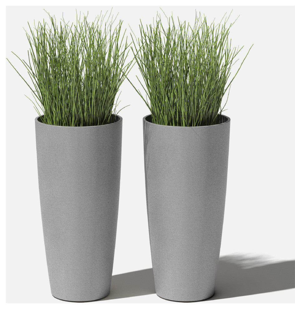 Veradek Pure Series Selena 28" Planter, Gray, 28 in. - Two Pack