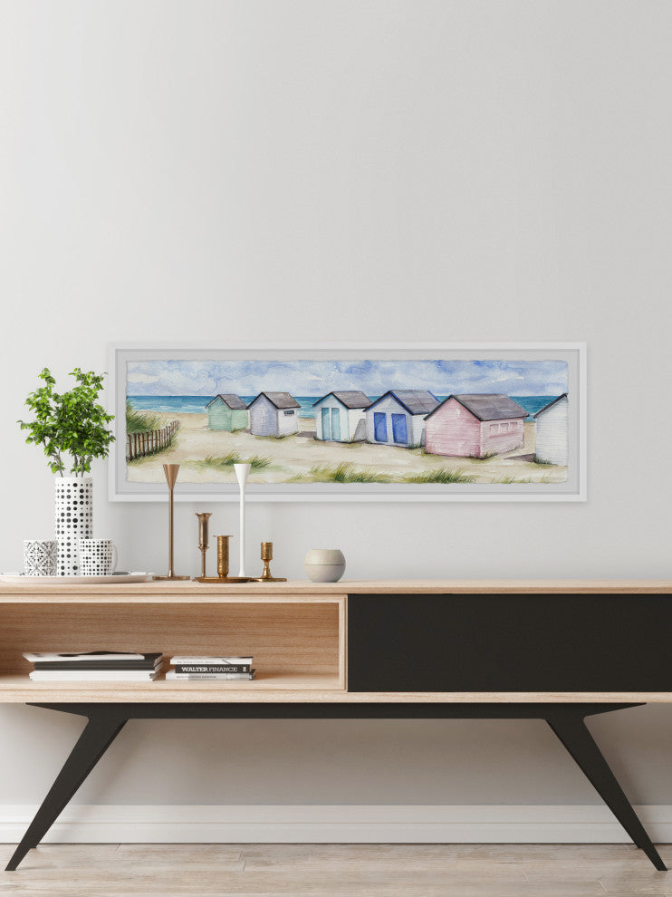 "Lead Me to the Beach" Framed Painting Print, 45x15