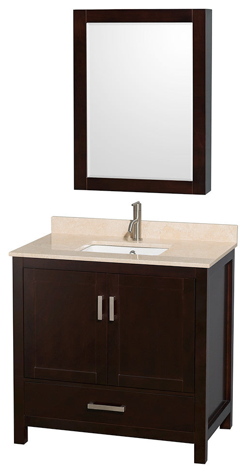 Wyndham WCS141436SESIVUNSMED Espresso 36 Inch Single Bathroom Vanity