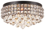 Iron Shade Crystal Flush Mount Chandelier - Black Finish