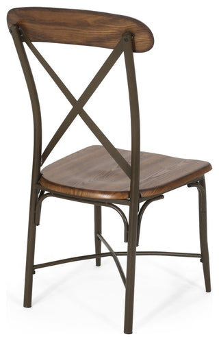 Hettle Farmhouse Crossback Dining Chairs (Set of 2), Dark Brown and Espresso
