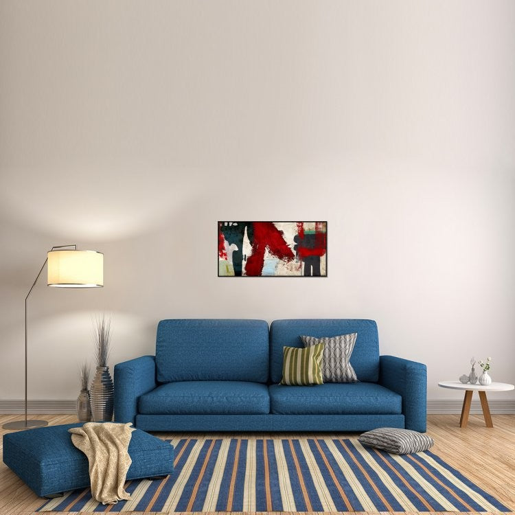 "Eccentric Motion" Framed Canvas Giclee by Anne Munson, 37x19"
