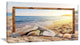 "Framed Beach Rocks" Seashore Art Canvas Print, 40"x20"