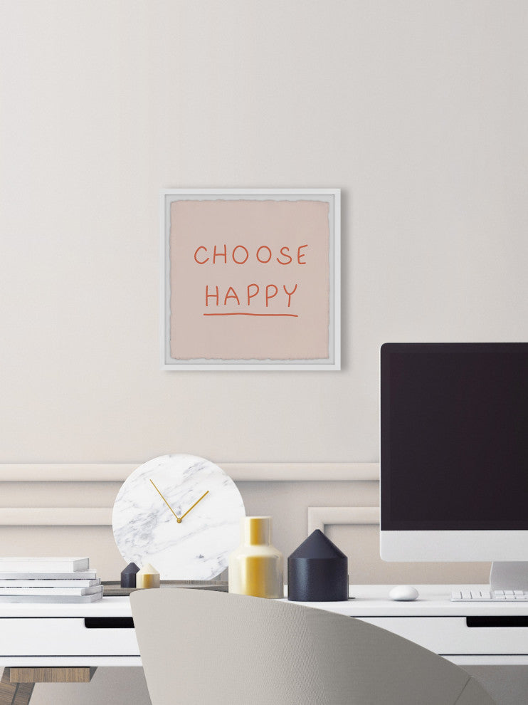 "Choose Happiness" Framed Painting Print, 24x24