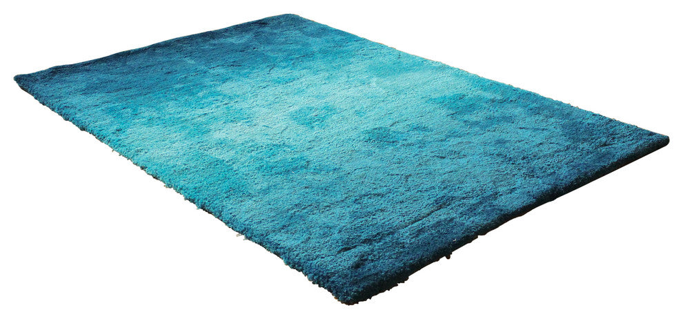 Blazing Needles 5 foot by 7 foot Fading Light Gradated Shag Rug, Blue, Blue