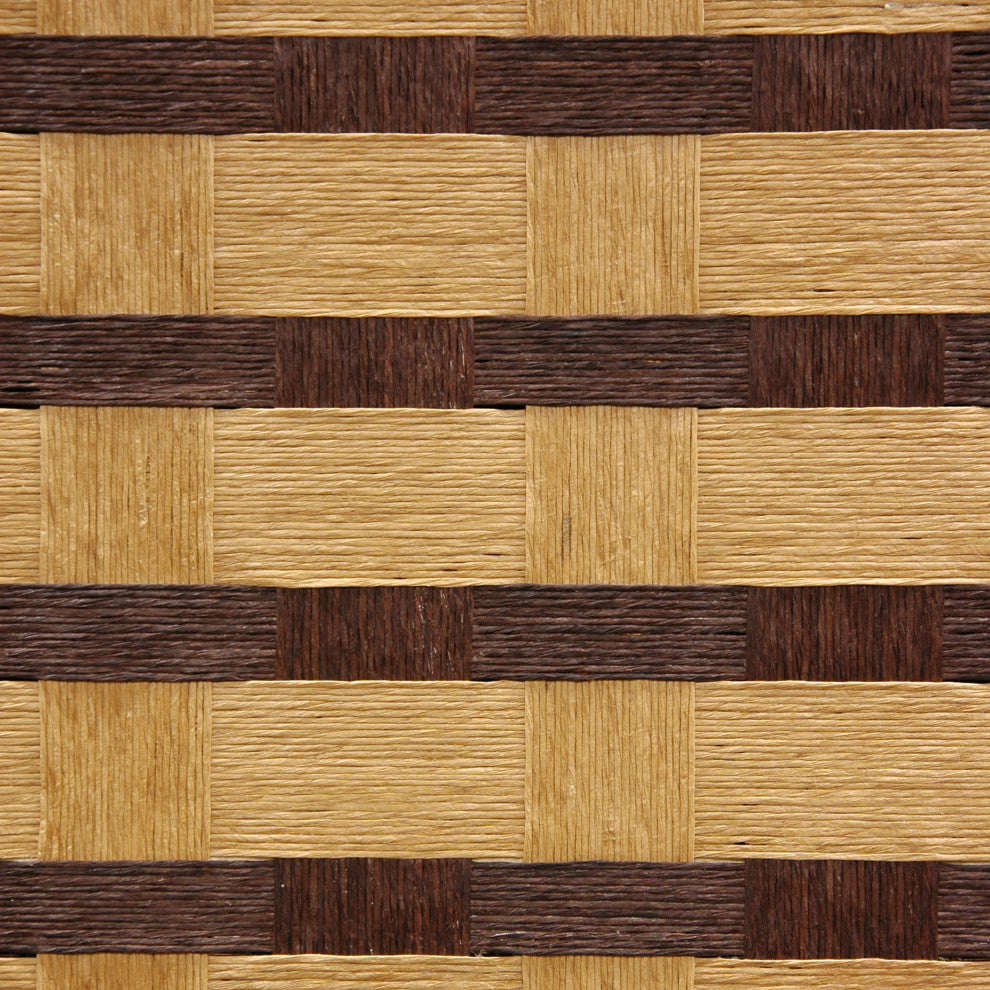 6' Tall Two Tone Natural Fiber Room Divider, 6 Panel