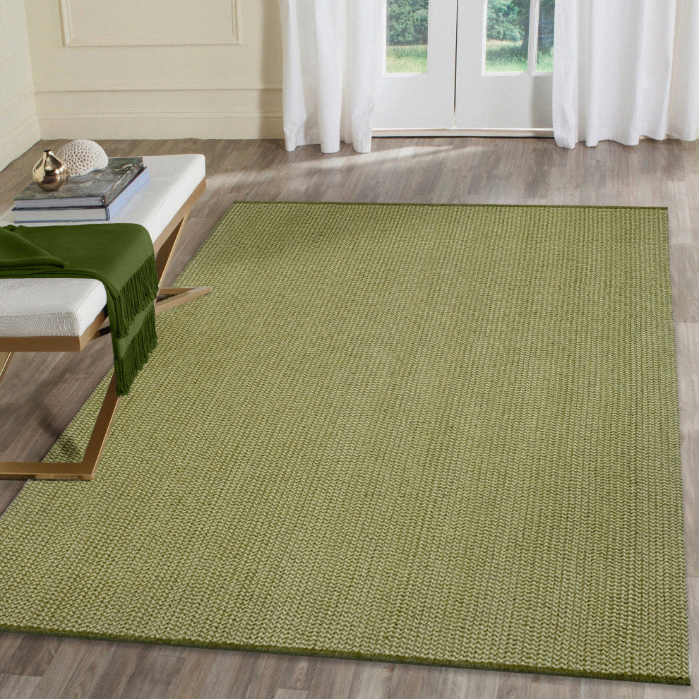 Calais Solid Indoor/Outdoor Rug, Green, 8'3"x11'6"