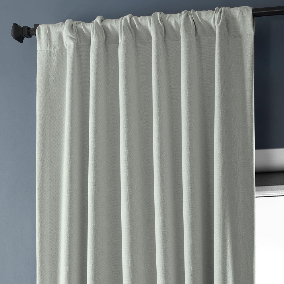 Faux Linen Darkening Curtain Single Panel, Oyster, 50"x84"