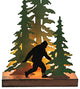 Rustic Metal Bigfoot Forest Stroll Accent Lamp Decorative Sasquatch Home Decor