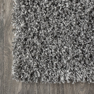 Mercer Shag Plush Area Rug, Charcoal, 2 X 8