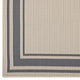Rim Solid Border 9x12 Indoor and Outdoor Area Rug-Gray and Beige