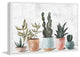 "Succulent Pastel Pots" Floater Framed Painting Print on Canvas