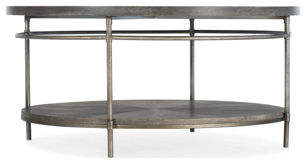 Round Cocktail Table, Golden Brown