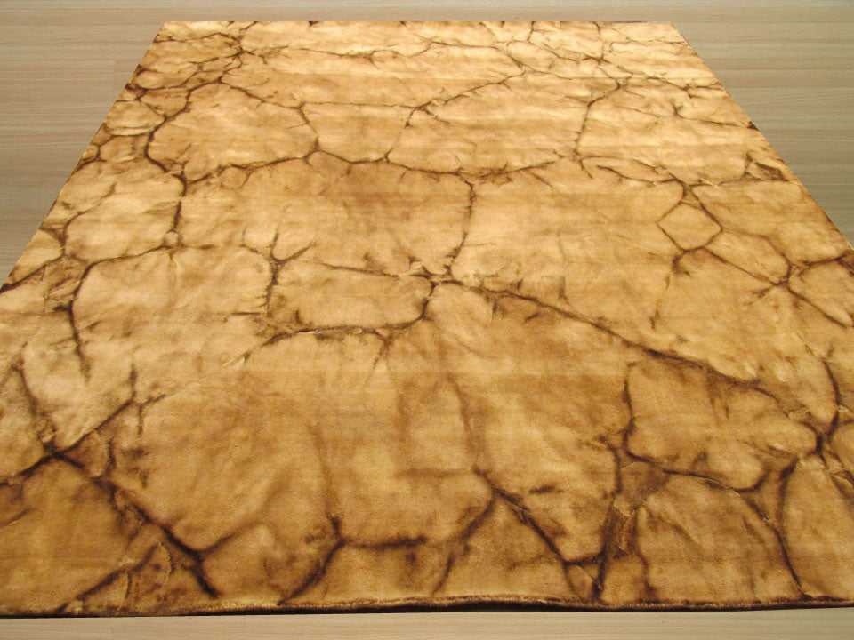 Handmade Wool Brown Contemporary Abstract Dip Dyed Rug, 9'x12'