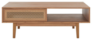 Safavieh Ceu 2 Door Coffee Table, Oak/Gold