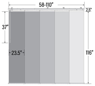 Amour 5-Panel Track Extendable Vertical Blinds 58-110"W