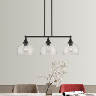 3 Light Black Linear Chandelier