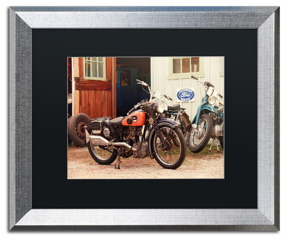 Jason Shaffer 'Old Garage' Matted Framed Art, Silver Frame, Black Mat, 20x16