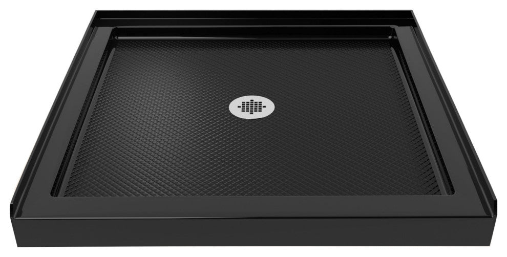 SlimLine 36"x36" Single Threshold Shower Base, Black Finish