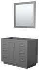 42" Single Bathroom Vanity, Dark Gray, Nickel Trim, 34" Mirror