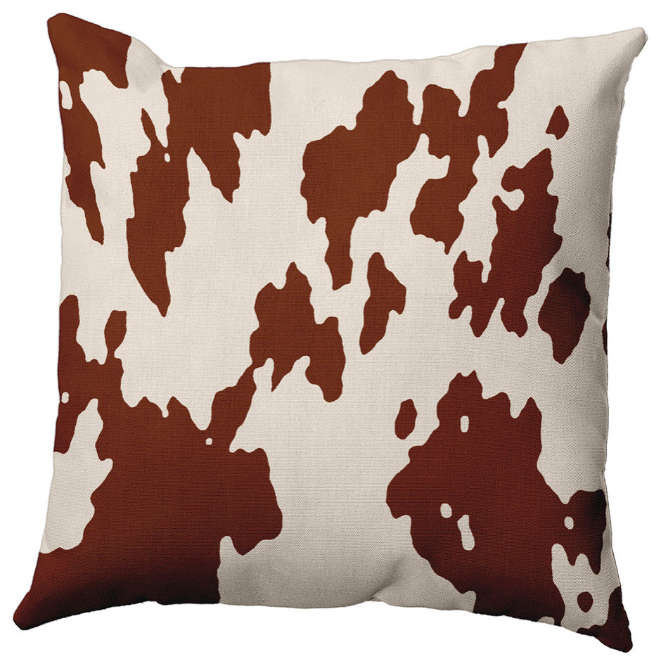 26" x 26" Moo Print Decorative Throw Pillow, Oak