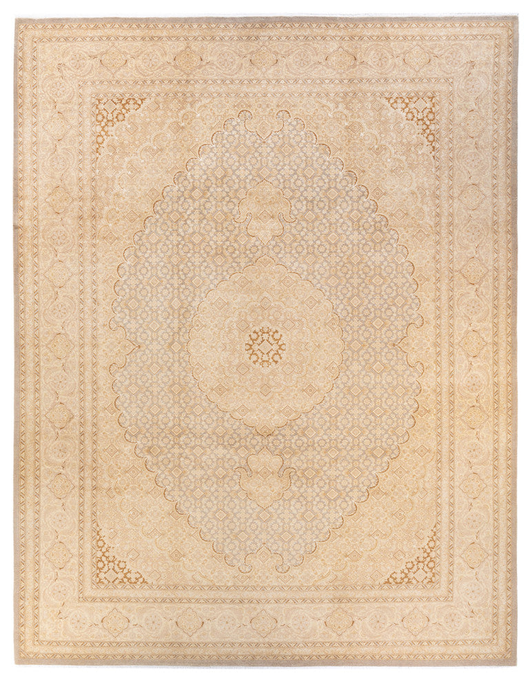Effat, One-of-a-Kind Hand-Knotted Area Rug Ivory, 9'3"x12'3"