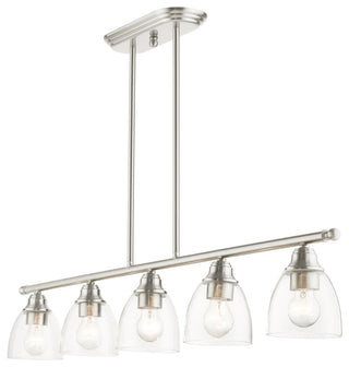 Brushed Nickel Transitional, Colonial, Linear Chandelier