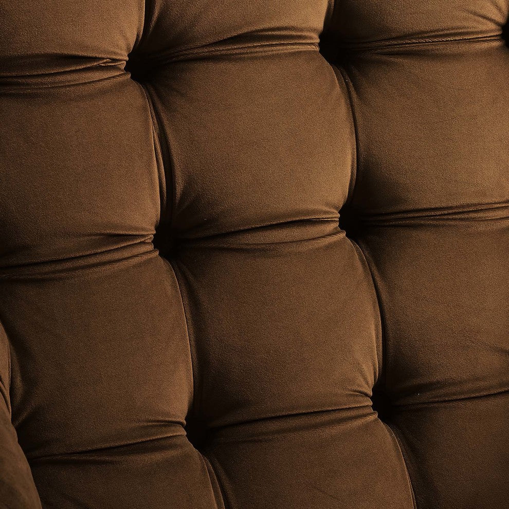 Brown Suggest Button Tufted Performance Velvet Lounge Chair