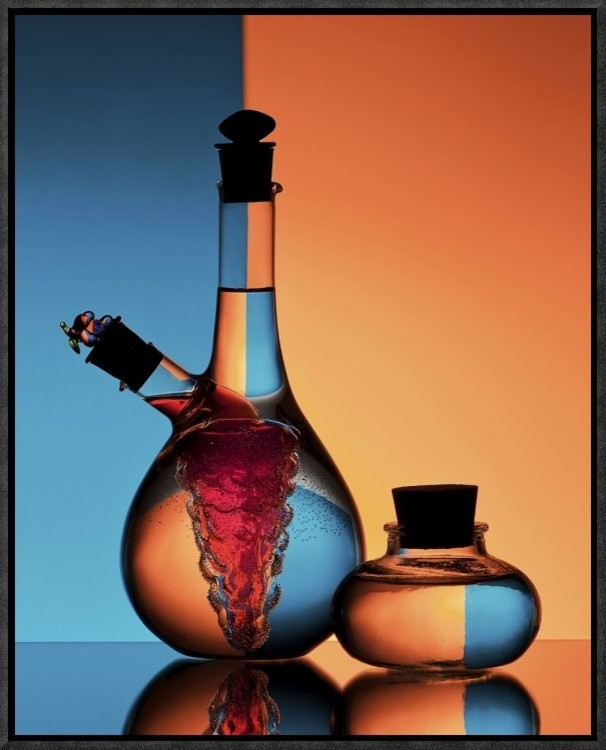 "Oil And Vinegar" Framed Canvas Giclee by Aida Ianeva, 17x21"