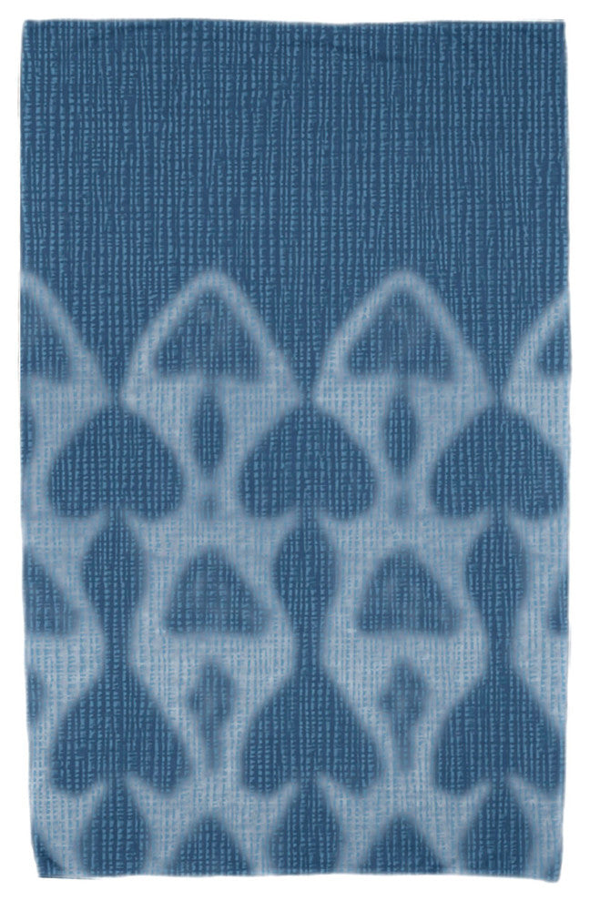 Watermark, Geometric Print Beach Towel, Blue