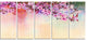 Watercolor Painting Cherry Blossoms, Floral Canvas Art Print, 60"x28", 5 Panels