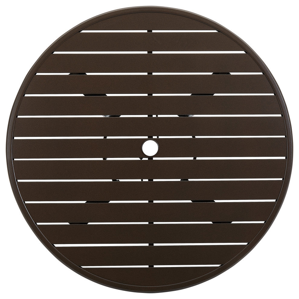 Slat Top 42" Round Chat Table, Java