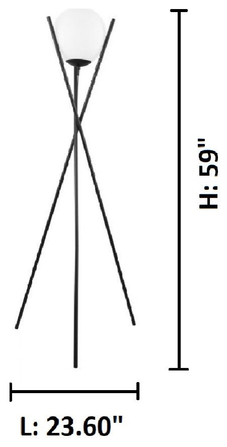 Eglo 39594A Salvezinas 59" Tall Tripod Floor Lamps - Matte Black