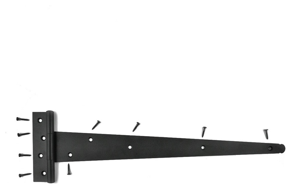 T Strap Door Hinge RSF Black Iron Light Duty 19" Pack of 3 |