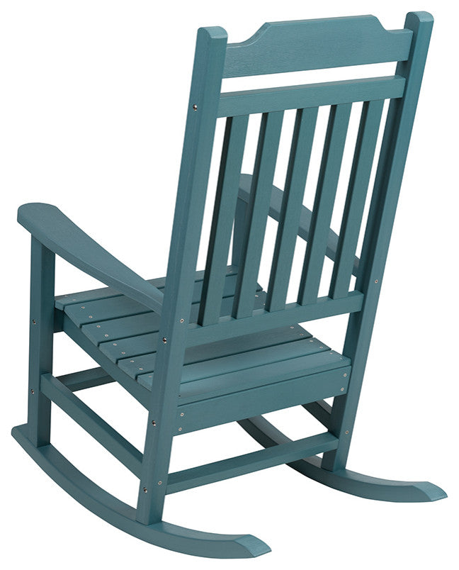 Set of 2 Winston All-Weather Rocking Chair in Teal Faux Wood