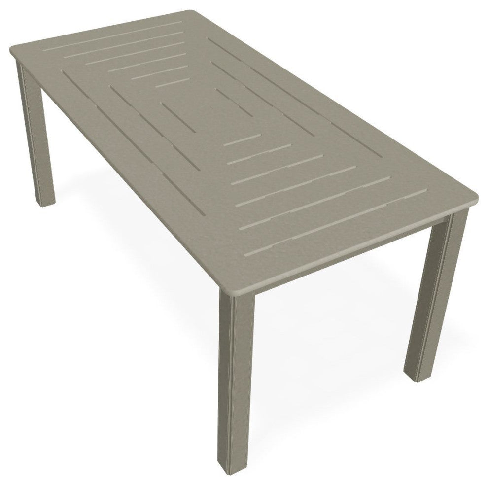 21" x 42" Rectangular Marine Grade Outdoor Coffee Table, Storm