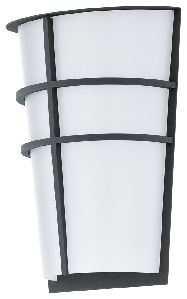 Eglo 2x2.5w Led Outdoor Wall Light W/ Anthracite Finish & White Plastic Glass