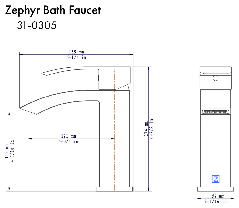 ZLINE Zephyr Bath Faucet in Chrome (ZEP-BF-CH)