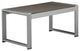 Benzara BM287844 Kili 35" Coffee Table, Surface, White Gray Aluminum Frame