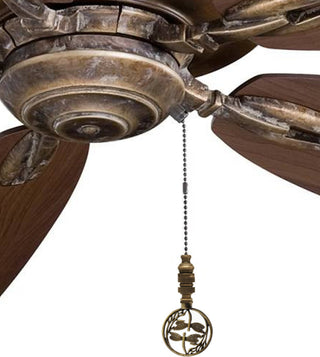 Double Dragonfly Ceiling Fan Pull Antique Brass 2.8"h