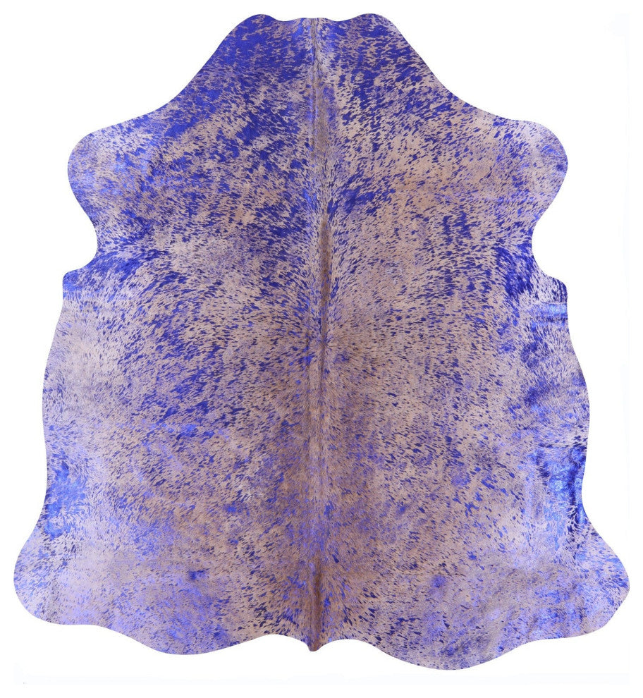 Blue Metallic Cowhide Rug 6' 8" X 6' 6" C2143