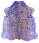 Blue Metallic Cowhide Rug 6' 8" X 6' 6" C2143
