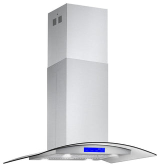 4-Piece, 36" Range, 36" Island Range Hood, 24" Dishwasher and Refrigerator