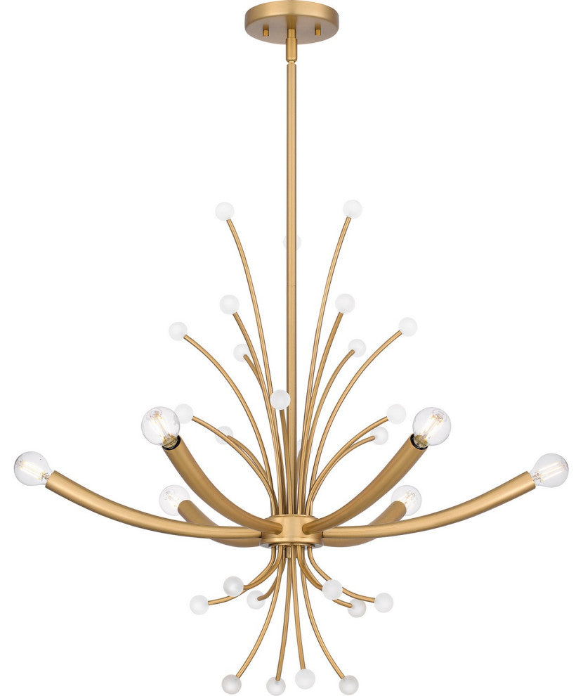 Kiera 6-Light Chandelier, Brushed Weathered Brass