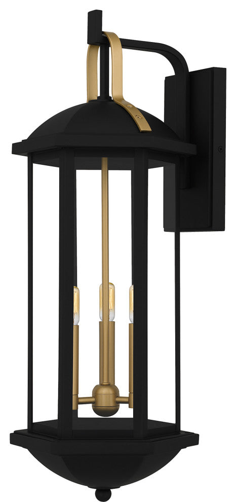 Quoizel CFD8410 Crestfield 3 Light 26" Tall Outdoor Wall Sconce - Matte Black