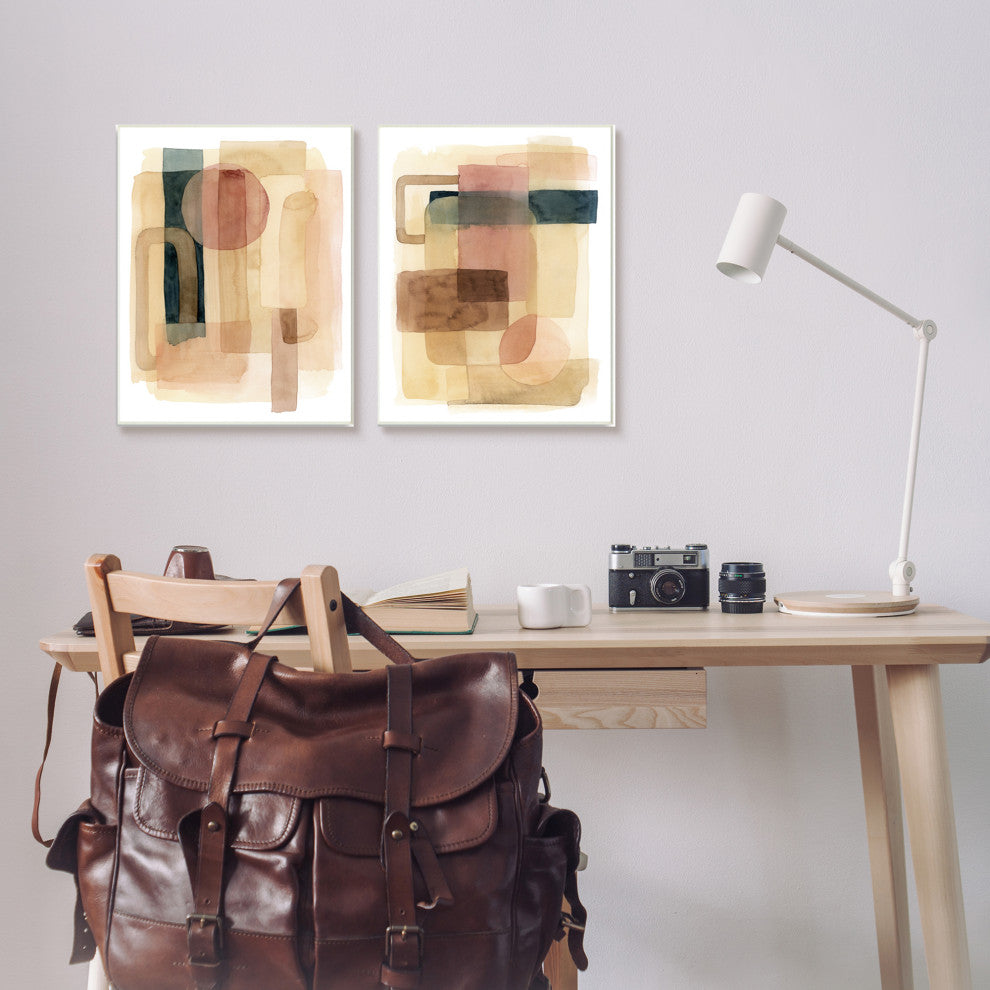 Geometric Shapes Abstract Transparent Clustered Forms Overlapped, 2pc, 13 x 19