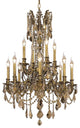Elegant Rosalia Dining Room Light, Dark Bronze Finish With Royal Cut Crystal
