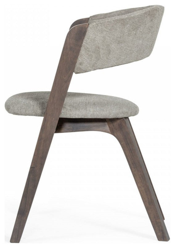 Set of Two Gray Wenge Dining Chairs